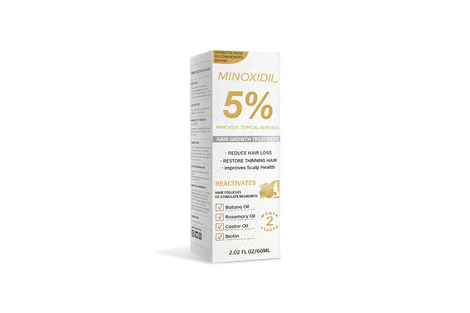 Minoxidil for Men and Women, Hair Growth Biotin Serum
